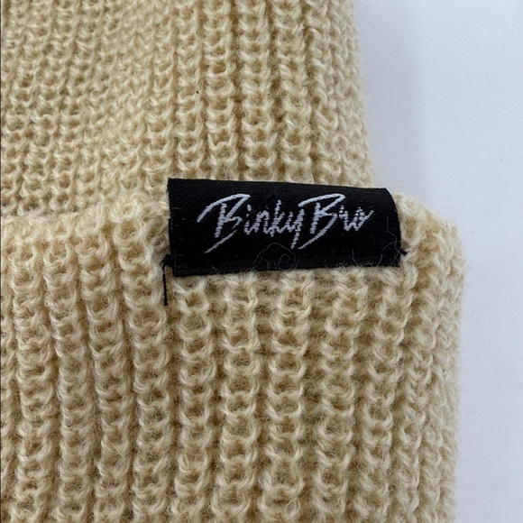 Kids Binky Bro Cream/Tan Knit Beanie Size Youth - Picture 2 of 5
